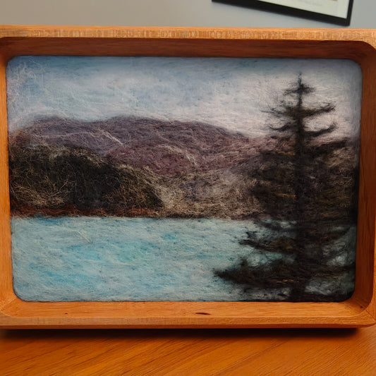 Mountain Lake - Fiber Art