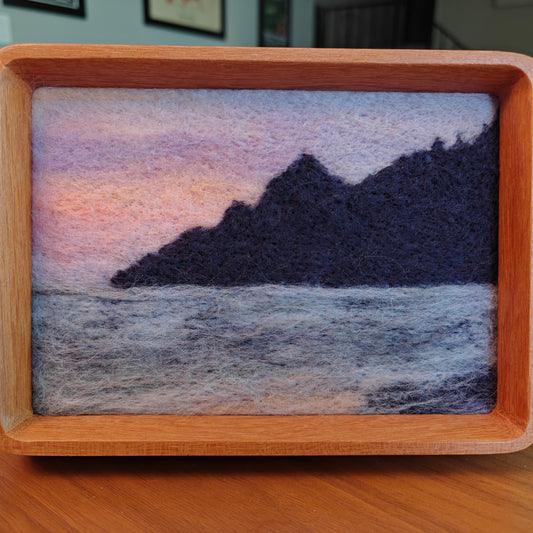 Oregon Coast Sunset - Fiber Art