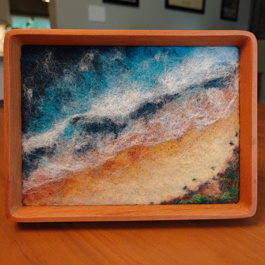 Waves Rolling In - Fiber Art