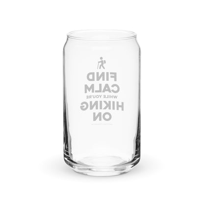 Find Calm, Hike On - Can-shaped Glass