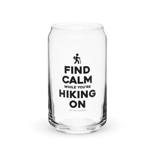 Find Calm, Hike On - Can-shaped Glass