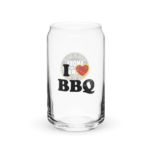 I Love BBQ - Can-shaped Glass