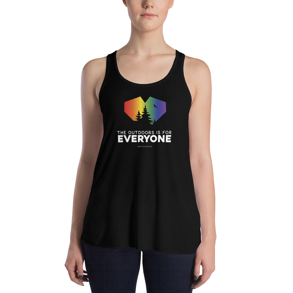 The Outdoors Is For EVERYONE - Women's Flowy Racerback Tank