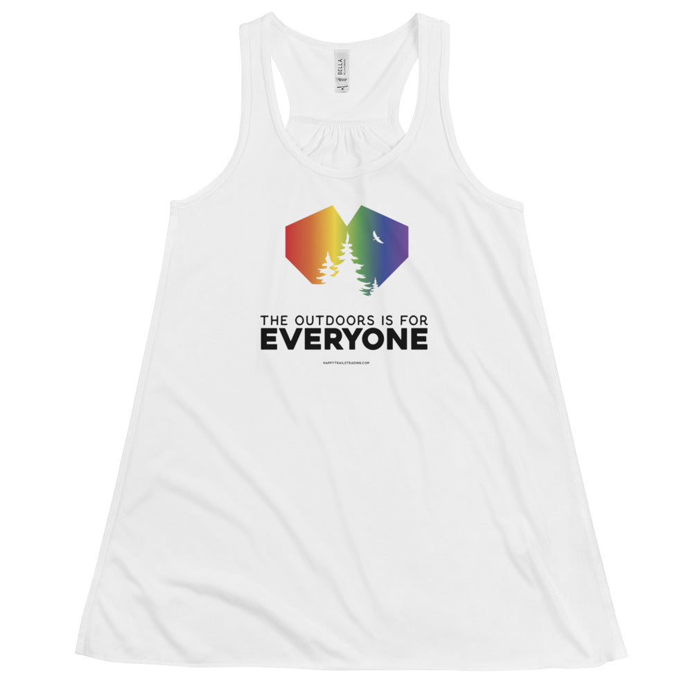 The Outdoors Is For EVERYONE - Women's Flowy Racerback Tank